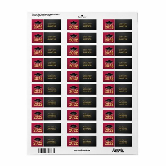 Elegante Rot-Gold-Klasse des 2022-Labels (Vorne)