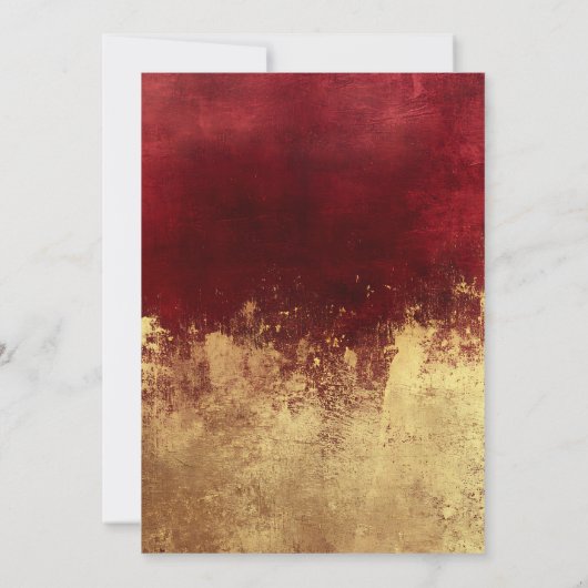 Elegante Rot/Gold-Kommunion Einladung (Rückseite)