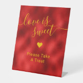 Elegante Rot-Gold-Liebe ist süß Sockelschild (Vorderseite)