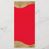 Elegante Rot-Gold-Menü-Platzkarte mit Foto Menükarte (Rückseite)