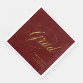 Elegante Rot-Gold-Minimalistische Grad-Kalligraphi Serviette (Ecke)