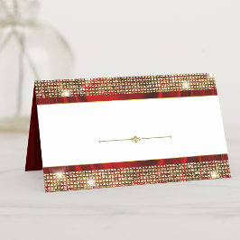 Elegante Rot-Gold-Sitztisch-Platzkarten Platzkarte