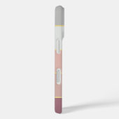 Elegante, rot-graue, Personalisierte Farbstreifen Case-Mate iPhone Hülle (Rückseite / Rechts)