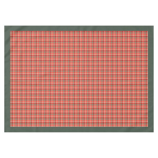 Elegante Rot-Grüner Tartan Saisonale Tischeinstell Tischdecke (Vorderseite (Horizontal))