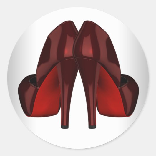Elegante Rot-High-Heel-Sticker Runder Aufkleber (Vorderseite)