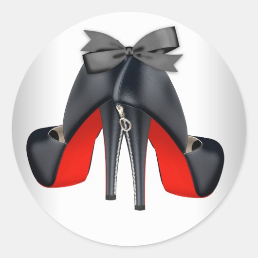 Elegante Rot-High-Heel-Sticker Runder Aufkleber (Vorderseite)