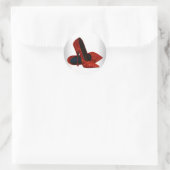 Elegante Rot-High-Heel-Sticker Runder Aufkleber (Tasche)