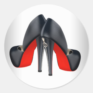 Elegante Rot-High-Heel-Sticker Runder Aufkleber