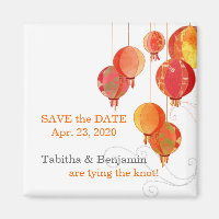 Elegante Rot Paper Lanterns Wedding Save the Date