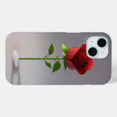 Elegante Rot-Paper-Rose mit grünem Stem Case-Mate iPhone Hülle (Rückseite (Horizontal))