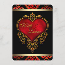 Elegante Rot-Schwarz-Gold-Hochzeit