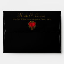 Elegante Rot-Schwarz-Goldene Hochzeitstüte