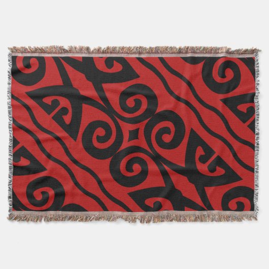 Elegante Rot-Schwarz-Moderne Decke (Vorderseite)