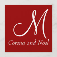 Elegante Rot-Schwarz-Weiß-Hochzeit Einladung