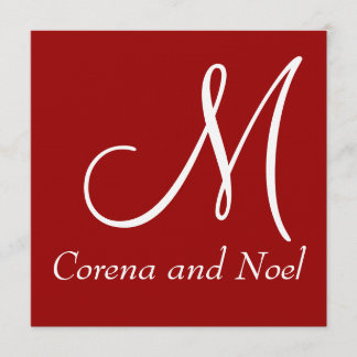 Elegante Rot-Schwarz-Weiß-Hochzeit Einladung