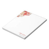 Elegante Rot- und Elfenbeinküste Rose Custom Notizblock (Rotiert)