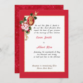 Elegante Rot und Gold Cameo Einladung (Vorne/Hinten)