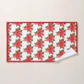 Elegante Rot und Grüne Poinsettia Weihnachten in d Badhandtuch Set (Handtuch)