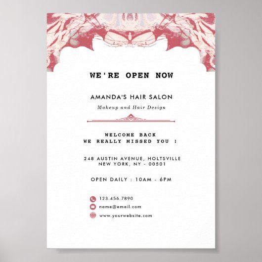 Elegante Rot und Schwarz Poster (Vorne)