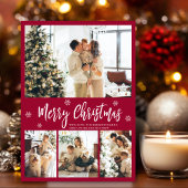 Elegante Rot und Weiß 4 Foto Collage Weihnachten H