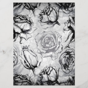 Elegante Rot-Weiß-Schwarze Rose Einladung zur Hoch