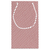 Elegante Rot-Weiß-Streifen Kleine Geschenktüte (Rückseite)