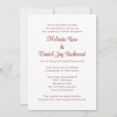 Elegante Rot-Weiß-Swirl-Hochzeitsempfehlung Einladung (Vorderseite)