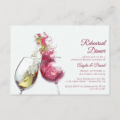 Elegante Rot-Weiß-Tanz Hochzeit Begleitkarte (Vorderseite)