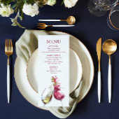 Elegante Rot-Weiß-Tanz Hochzeit Menükarte