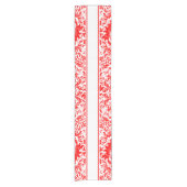 Elegante Rot-Weiß-Wirbel und Streifen Kurzer Tischläufer (Vorderseite)
