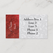 Elegante rot-weiße Visitenkarten Visitenkarte (Rückseite)