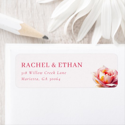 Elegante rote Aquarell-Rose (Insitu)