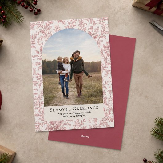 Elegante rote Blattbogen-Foto Weihnachten