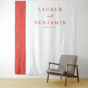 Elegante rote Blattstruktur Wandteppich
