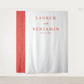 Elegante rote Blattstruktur Wandteppich (Vorderseite)