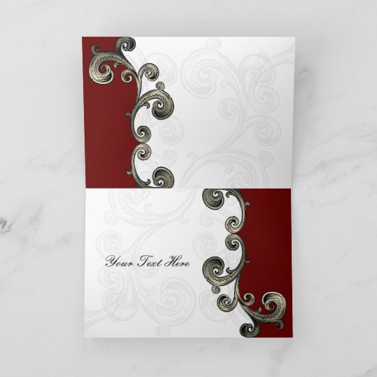 elegante rote blüh Business Dankeschön Karten (Innenseite)