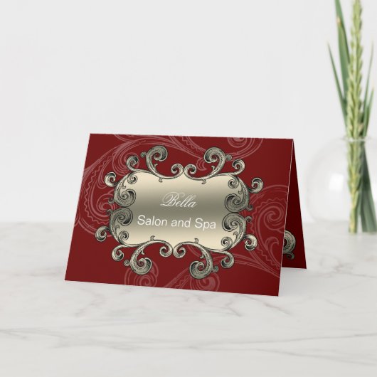 elegante rote blüh Business Dankeschön Karten (Vorderseite)