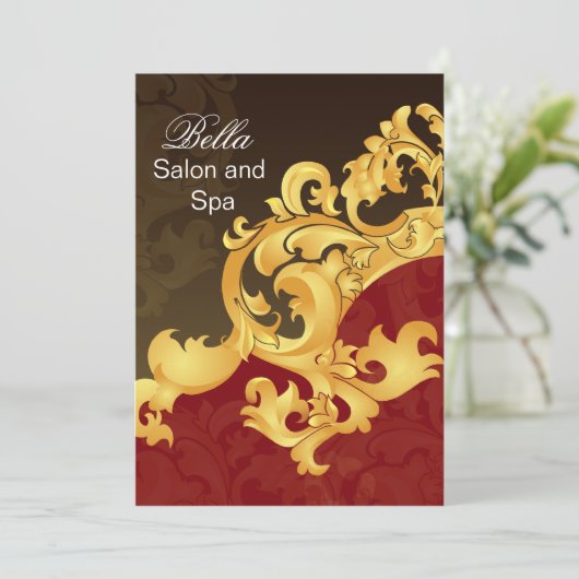 elegante rote blüh Business Dankeschön Karten (Stehend Vorderseite)