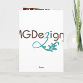 elegante rote blüh Business Dankeschön Karten (Rückseite)