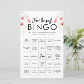 Elegante Rote Blume | Anpassbare Bingo Game Card (Stehend Vorderseite)