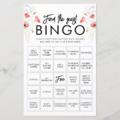 Elegante Rote Blume | Anpassbare Bingo Game Card (Vorderseite)