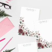 Elegante Rote Blume Bouquet Frame Post-it Klebezettel