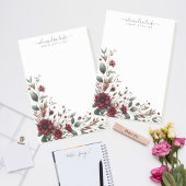 Elegante Rote Blume Bouquet Frame Post-it Klebezettel