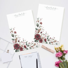 Elegante Rote Blume Bouquet Frame Post-it Klebezettel