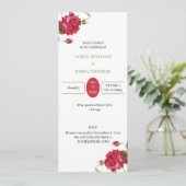 Elegante Rote Blume Personalisiert Hochzeit Einladung (Stehend Vorderseite)