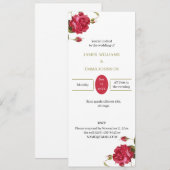 Elegante Rote Blume Personalisiert Hochzeit Einladung (Vorne/Hinten)