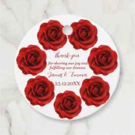 Elegante Rote Blume Personalisiert Hochzeit Geschenkanhänger