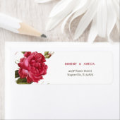 Elegante Rote Blume Personalisierte Rücksendeadres (Insitu)
