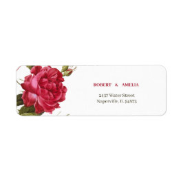 Elegante Rote Blume Personalisierte Rücksendeadres