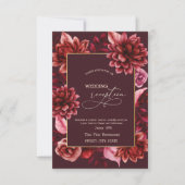 Elegante Rote Blume Probe Abendessen Einladung (Vorderseite)